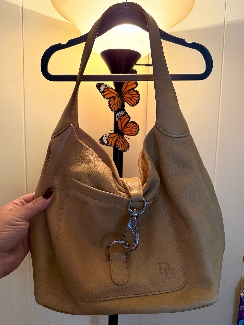 Dooney & Bourke Annalisa Pebbled Leather Hobo Shoulder Bag – Yellow/Marigold